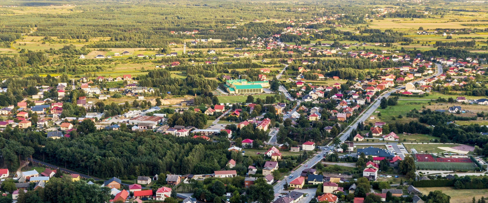 Widok na miasteczko Pysznica, w którym wykonujemy montaż klimatyzacji